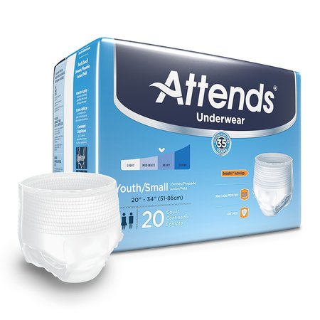 ATTENDS Disposable Underwear Small, Heavy, PK 20 APP0710